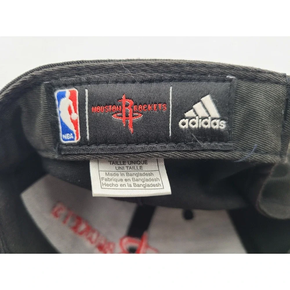 Houston Rockets Adidas Adjustable Hat Cap Dad Men Women NBA Basketball Black Red